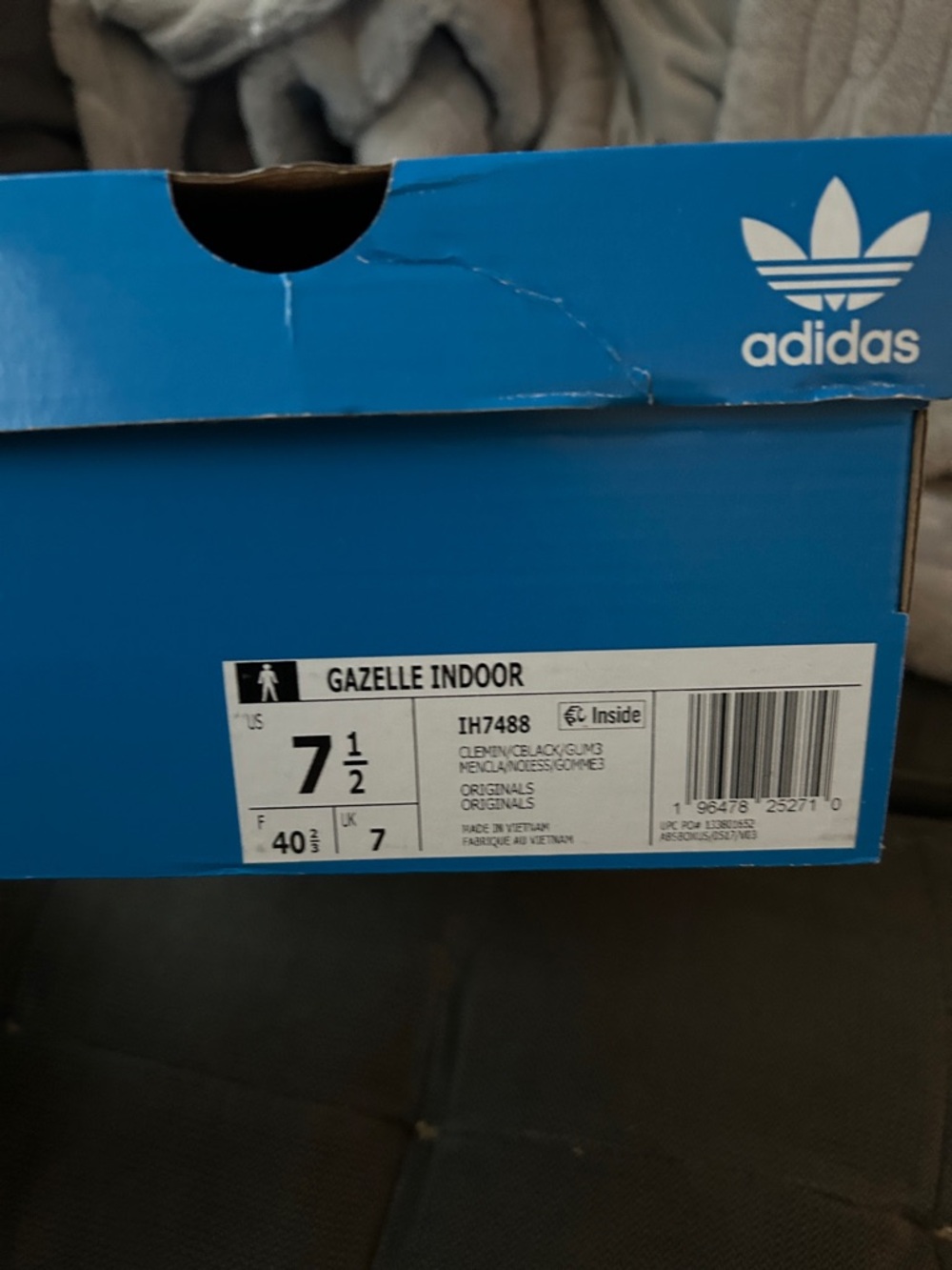 adidas mint green 7.5 Gazelle Indoor Shoe Box with Trefoil Logo NIB - Picture 6 of 6